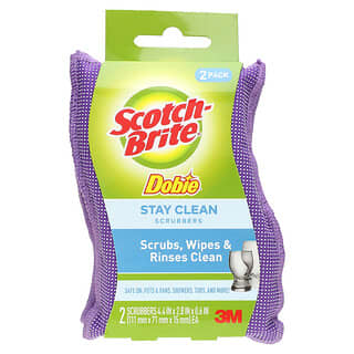 Scotch-Brite, Dobie, Stay Clean Scrubbers, 2 Scrubbers