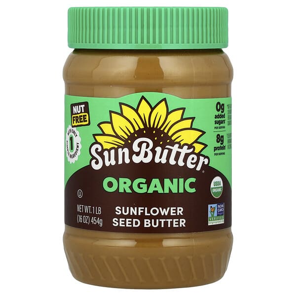 SunButter, Mentega Biji Bunga Matahari Organik, 454 g (16 ons)