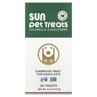 Sun Chlorella, Sun Pet Treats™, Chlorella și Eleuthero, pentru câini și pisici, 120 tablete