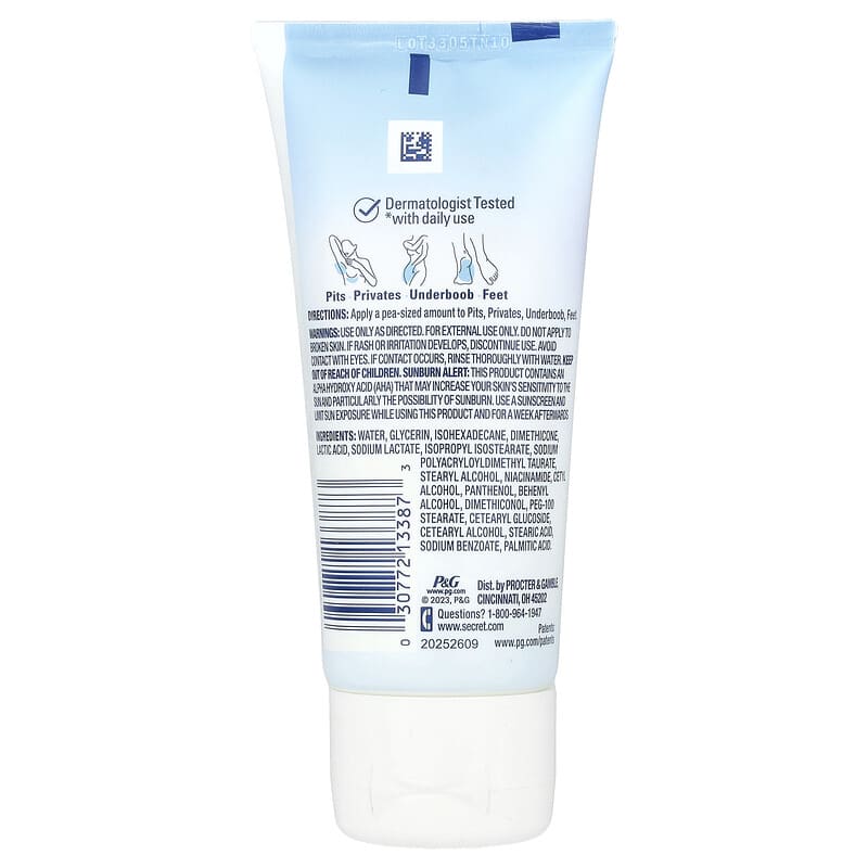 Whole Body Deodorant, Aluminum Free, Invisible Cream, Unscented, 3