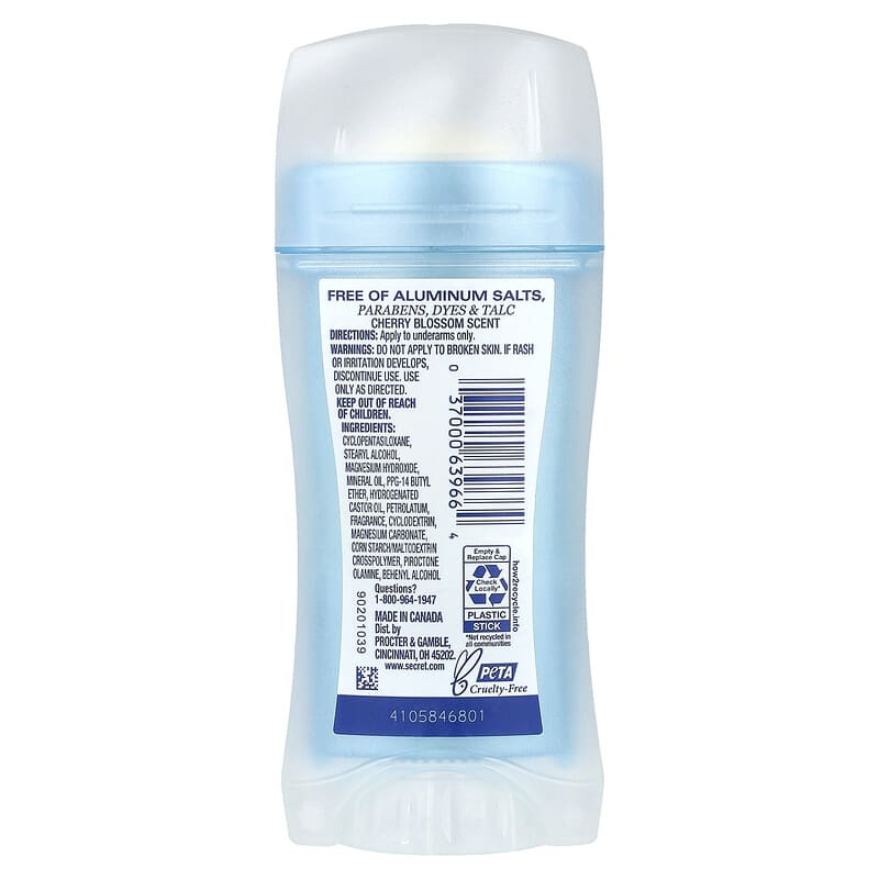 Dry Solid Deodorant, Cherry Blossom, 2.4 oz (68 g)