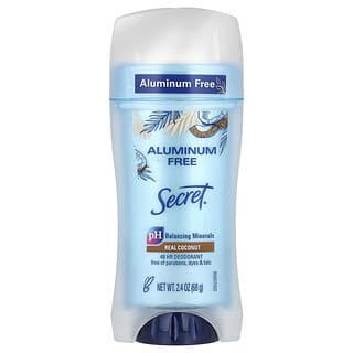Secret, Desodorante sin aluminio, Coco real, 68 g (2,4 oz)