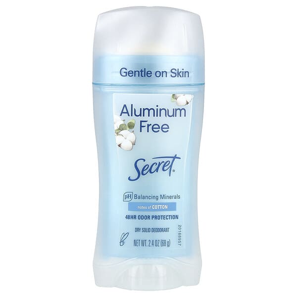 Secret, 알루미늄 무함유 데오드란트, 면, 68g(2.4oz)