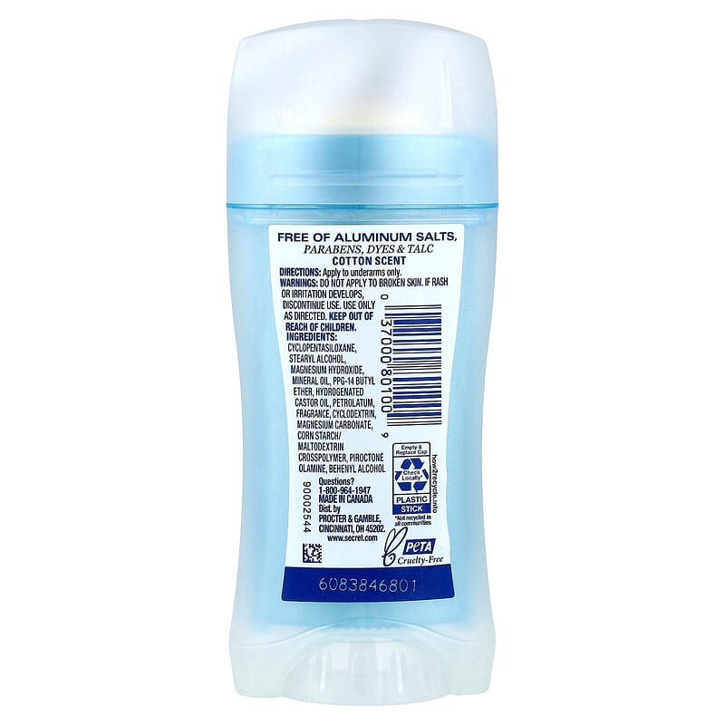 アルミニウム不使用、Deodorant、コットン、68g