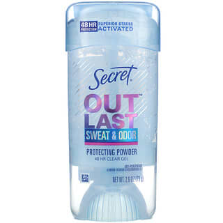 Secret, Outlast, Desodorante en gel transparente para 48 horas, Polvo protector, 73 g (2,6 oz)