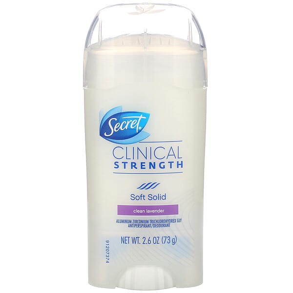 Secret, Clinical Strength  Antiperspirant/Deodorant, Soft Solid, Clean Lavender, 2.6 oz (73 g) (Товар снят с продажи) 