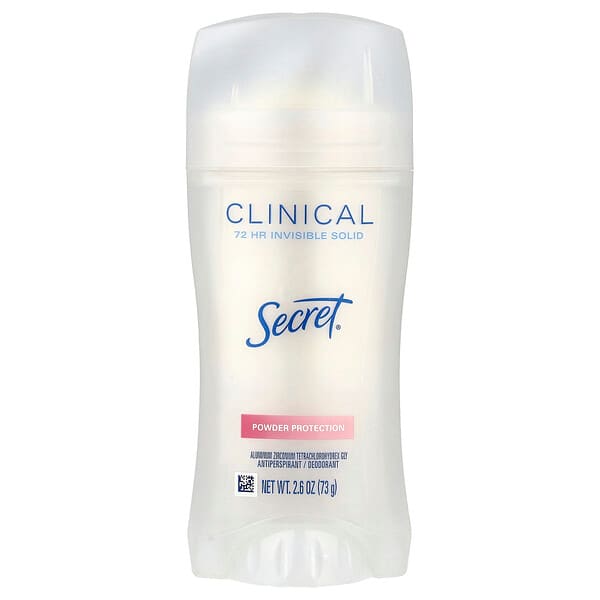 Secret, Clinical，止汗淨味劑，72 小時無形固體，粉狀保護，2.6 盎司（73 克）