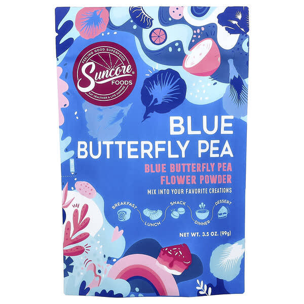 Suncore Foods, Blue Butterfly Pea, Flower Powder, 3.5 oz (99 g)