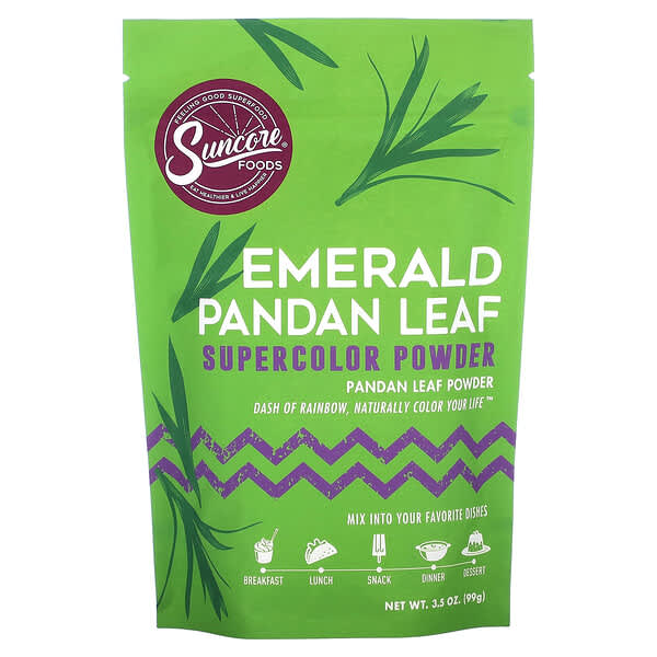 Suncore Foods, Emerald 香蘭葉，超級顏色粉，3.5 盎司（99 克）
