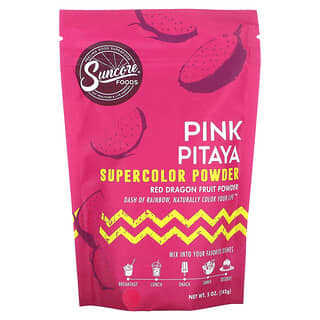 Suncore Foods‏, مسحوق Pitaya Supercolor الوردي ، فاكهة التنين الأحمر ، 5 أونصة (142 جم)