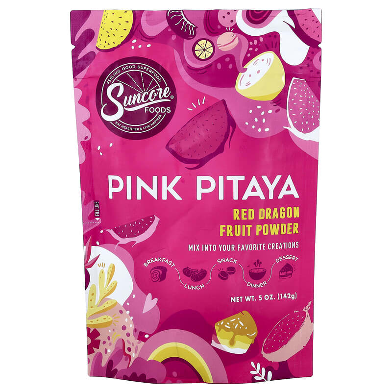 Pitaya rosa en polvo, Pitahaya roja, 142 g (5 oz)