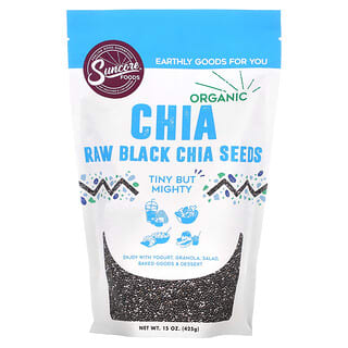 Suncore Foods, Semillas de chía negra cruda orgánica`` 425 g (15 oz)