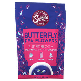 Suncore Foods, Fleurs de pois papillon, 28 g