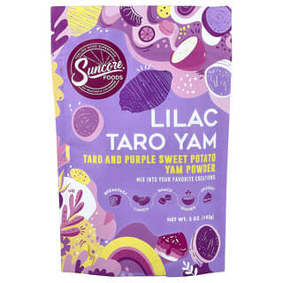 Suncore Foods, Сиреневый суперцвет с таро-ямом, таро и батат из фиолетового батата, 142 г (5 унций)