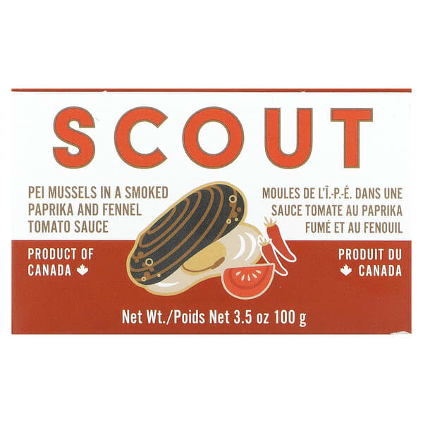 Scout, Pei Mussels in a Smoked Paprika and Fennel Tomato Sauce , 3.5 oz (100 g)