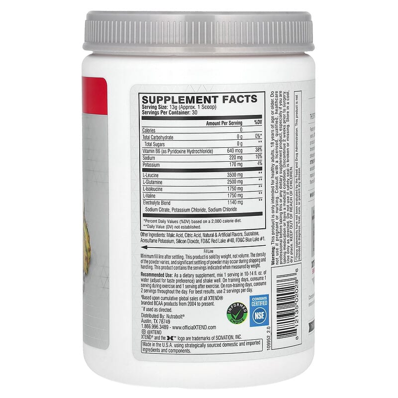 オリジナル7G BCAA、ノックアウトフルーツパンチ、405g（14.3