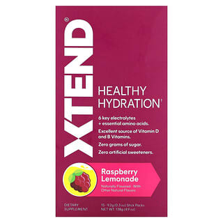 Xtend, Healthy Hydration, Limonada de frambuesa`` 15 sobrecitos, 8,6 g (0,3 oz) cada uno