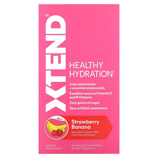 Xtend, Healthy Hydration（ヘルシーハイドレーション）、イチゴバナナ、スティックパック15本、各8.6g（0.3オンス）