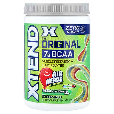 XTEND, The Original 7 G BCAA, Air Heads Extreme Candy® Rainbow Berry, 16 oz (447 g)