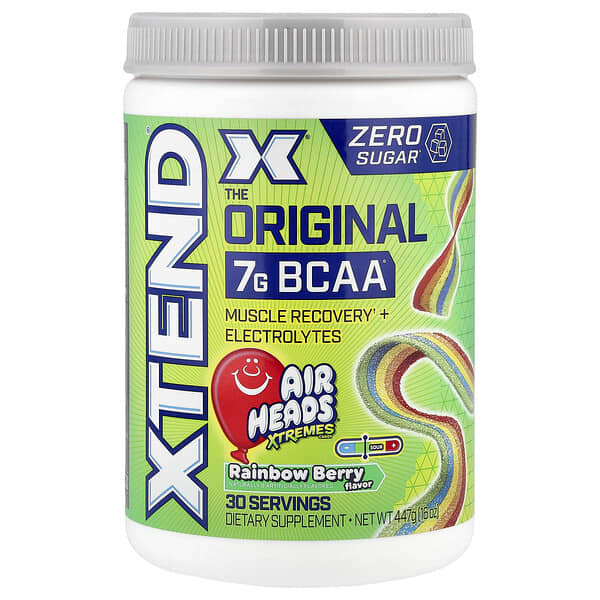 7G BCAA, Air Heads Extreme Candy® Rainbow Berry, 16 oz (447 g)