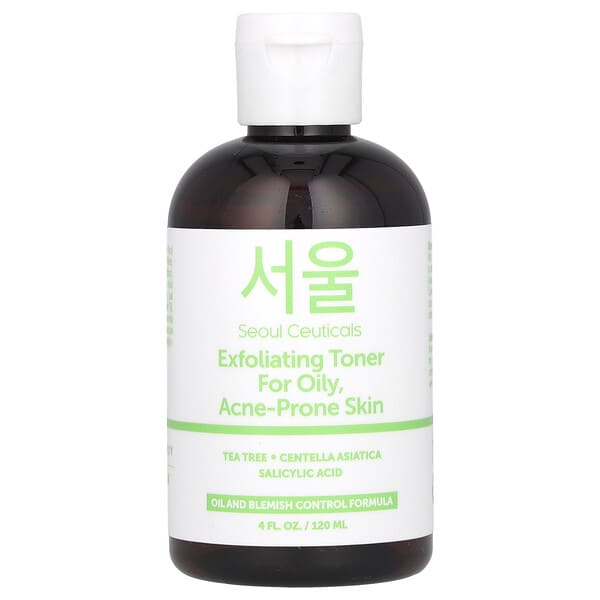 Seoulceuticals, Exfoliating Toner, For Oily, Acne-prone Skin, 4 Fl Oz 