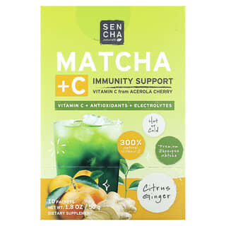 Sencha Naturals, Matcha + C, Agrumes et gingembre, 10 sachets, 5 g chacun
