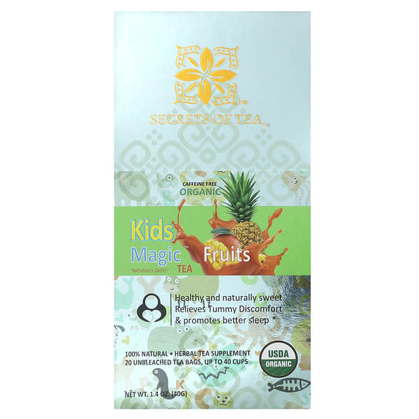 Secrets of Tea Organic Kids Magic Tea™, Fruits, Caffeine Free, 20 Unbleached Tea Bags, 1.4 oz (40 g)