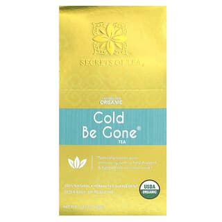 Secrets of Tea, Be Gone, органический чай от простуды, без кофеина, 20 чайных пакетиков, 40 г (1,41 унции)