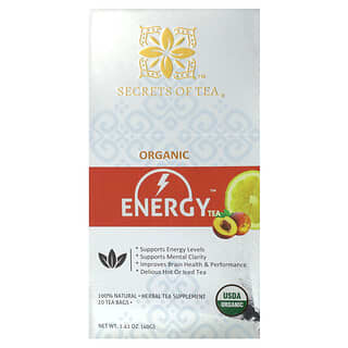 Secrets of Tea, органічний енергетичний чай, 20 чайних пакетиків, 40 г (1,41 унції)
