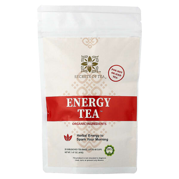 Secrets of Tea Organic Energy Tea™, 20 Unbleached Tea Bags, 1.47 oz (41 g)