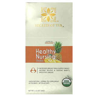 Secrets of Tea, Bio Healthy Nursing Fruits Tea, koffeinfrei, 20 Teebeutel, 40 g (1,41 oz.)