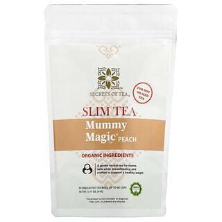 Secrets of Tea, Slim Tea, Mummy Magic® Tea, персик, 20 небілених чайних пакетиків, 41 г (1,47 унції)