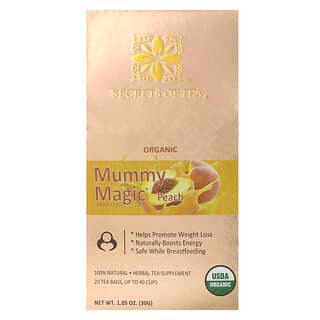 Secrets of Tea, органический чай Mummy Magic для снижения веса, со вкусом персика, 20 чайных пакетиков, 30 г (1,05 унции)