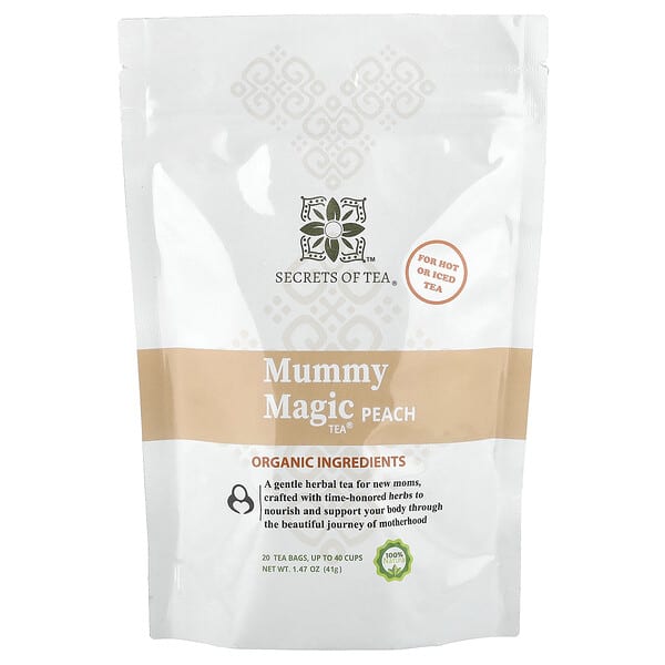 Secrets of Tea, Mummy Magic® 차, 피치, 티백 20개, 41g(1.47oz)