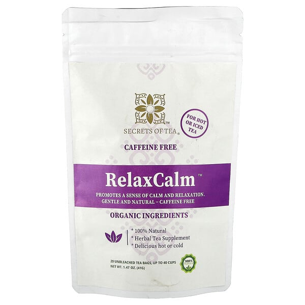 Secrets of Tea, RelaxCalm™, 카페인 무함유, 티백 20개, 41g(1.47oz)