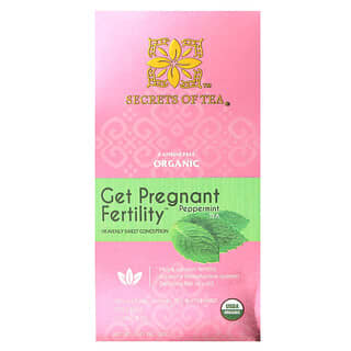 Secrets of Tea, Thé biologique pour la fertilité pendant la grossesse, Menthe poivrée, Sans caféine, 20 sachets de thé, 40 g