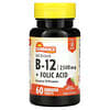 B12 + Ácido Fólico de Dissolução Rápida, Fruto Silvestre Natural, 60 Comprimidos de Dissolução Rápida