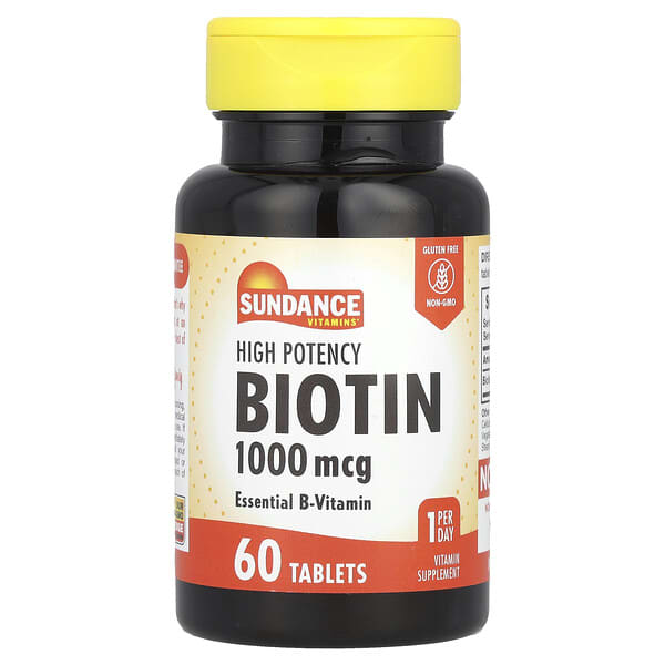 Sundance Vitamins High Potency Biotin, 1,000 mcg, 60 Tablets