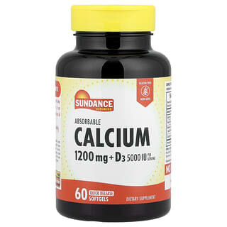 Sundance Vitamins, 흡수성 칼슘 + D3, 빠른 방출 소프트젤 60정