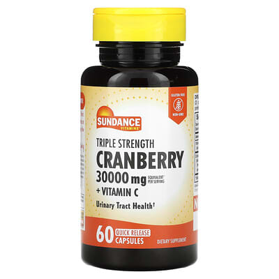 Sundance Vitamins, Triple Strength Cranberry, 10,000 mg, 60 Quick Release Capsules