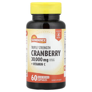 Sundance Vitamins, Cranberry de Potência Tripla, 10.000 mg, 60 Cápsulas de Liberação Rápida