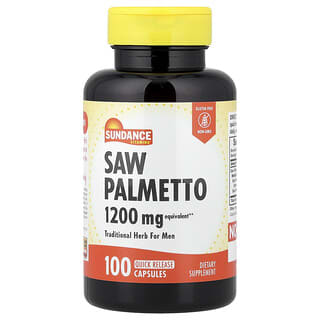 Sundance Vitamins, Palma enana americana, 1200 mg, 100 cápsulas de liberación rápida