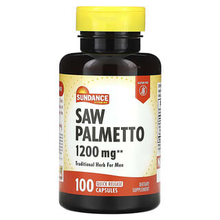 Sundance Vitamins, Saw Palmetto, 1.200 mg, 100 Cápsulas de Liberação Rápida