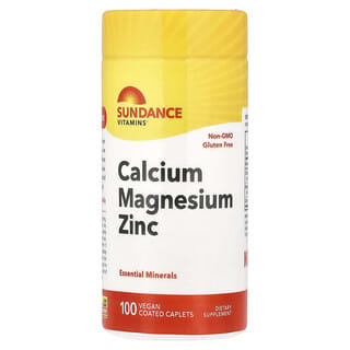 Sundance Vitamins, Кальций, магний, цинк, 100 веганских капсул с оболочкой