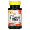 Vollständiger B-Komplex + Vitamin C, 100 überzogene Kapseln