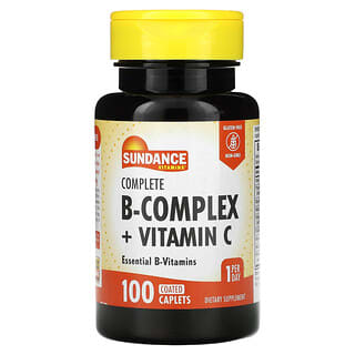Sundance Vitamins, Complexo B + Vitamina C, 100 Cápsulas Revestidas