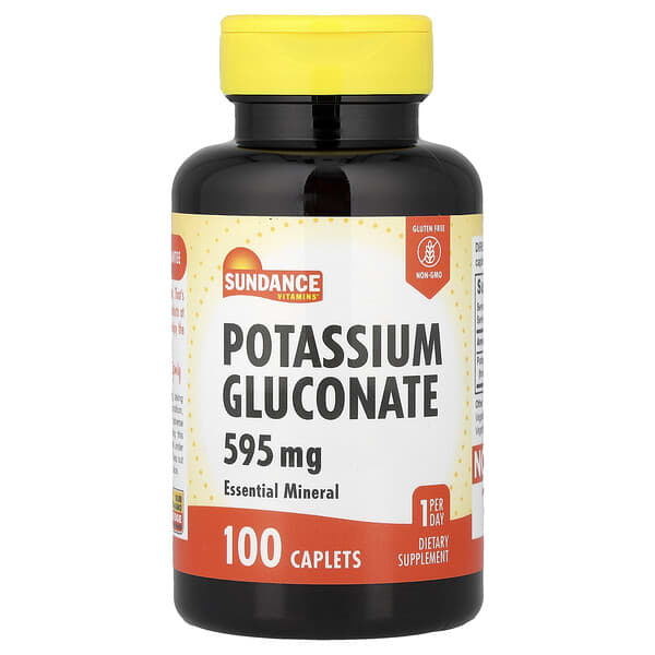 Sundance Vitamins, Γλυκονικό κάλιο, 595 mg, 100 Caplets