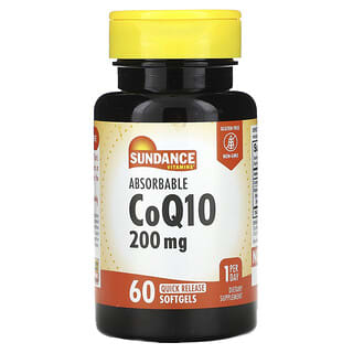 Sundance Vitamins, CoQ10, Résorbable, 200 mg, 60 capsules à libération rapide