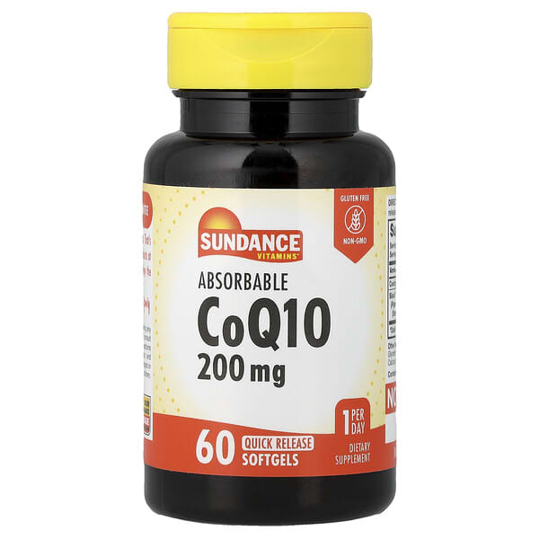 Sundance Vitamins, 흡수성 CoQ10, 200mg, 속방형 소프트젤 60정