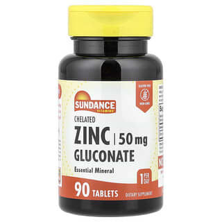 Sundance Vitamins, Chelated Zinc Gluconate, 50 mg, 90 Tablets